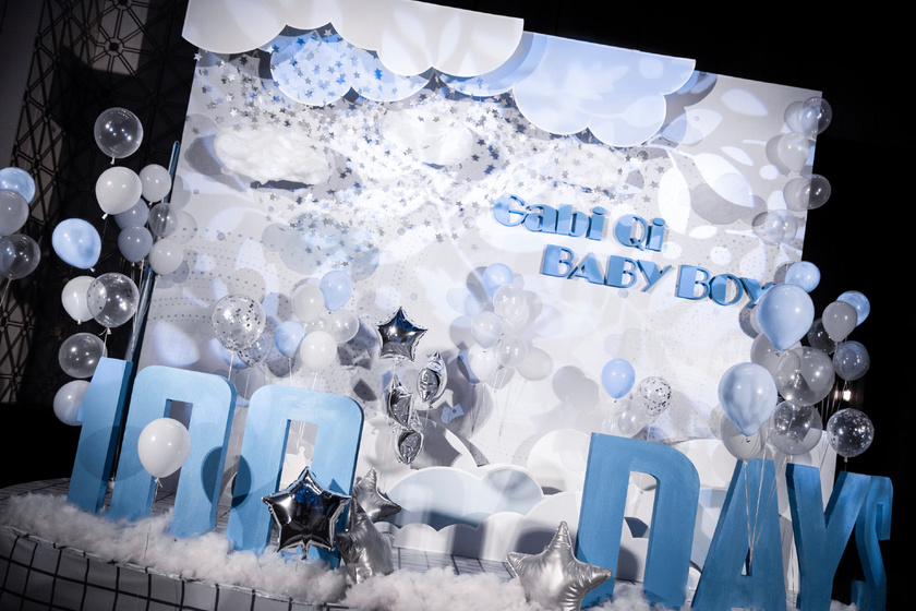 白色气球生日宴布置,白色气球生日派对布置