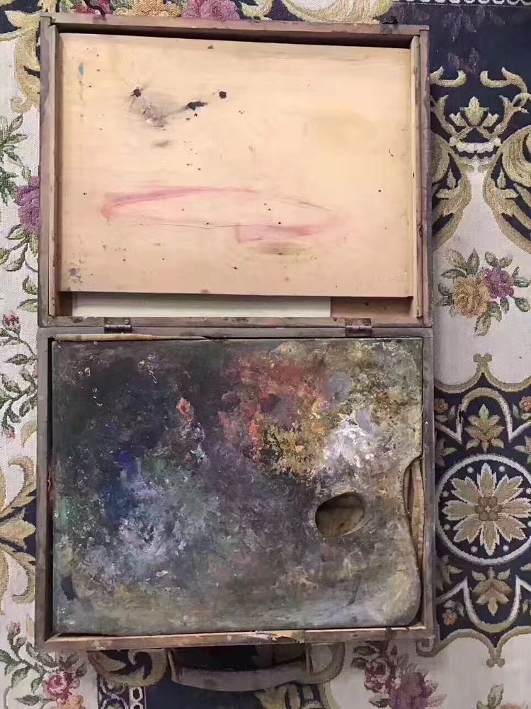 画家用的油画箱,民国手提箱写真