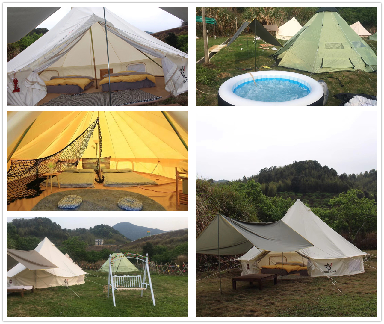 从化溪头村露营帐篷,广州营地轻奢帐篷哪种好