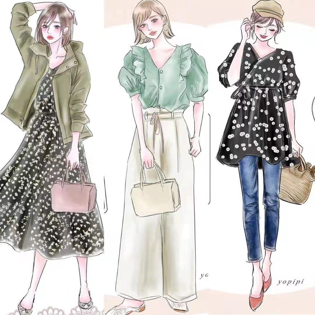 铅笔手绘时装效果图,时装效果图手绘系列