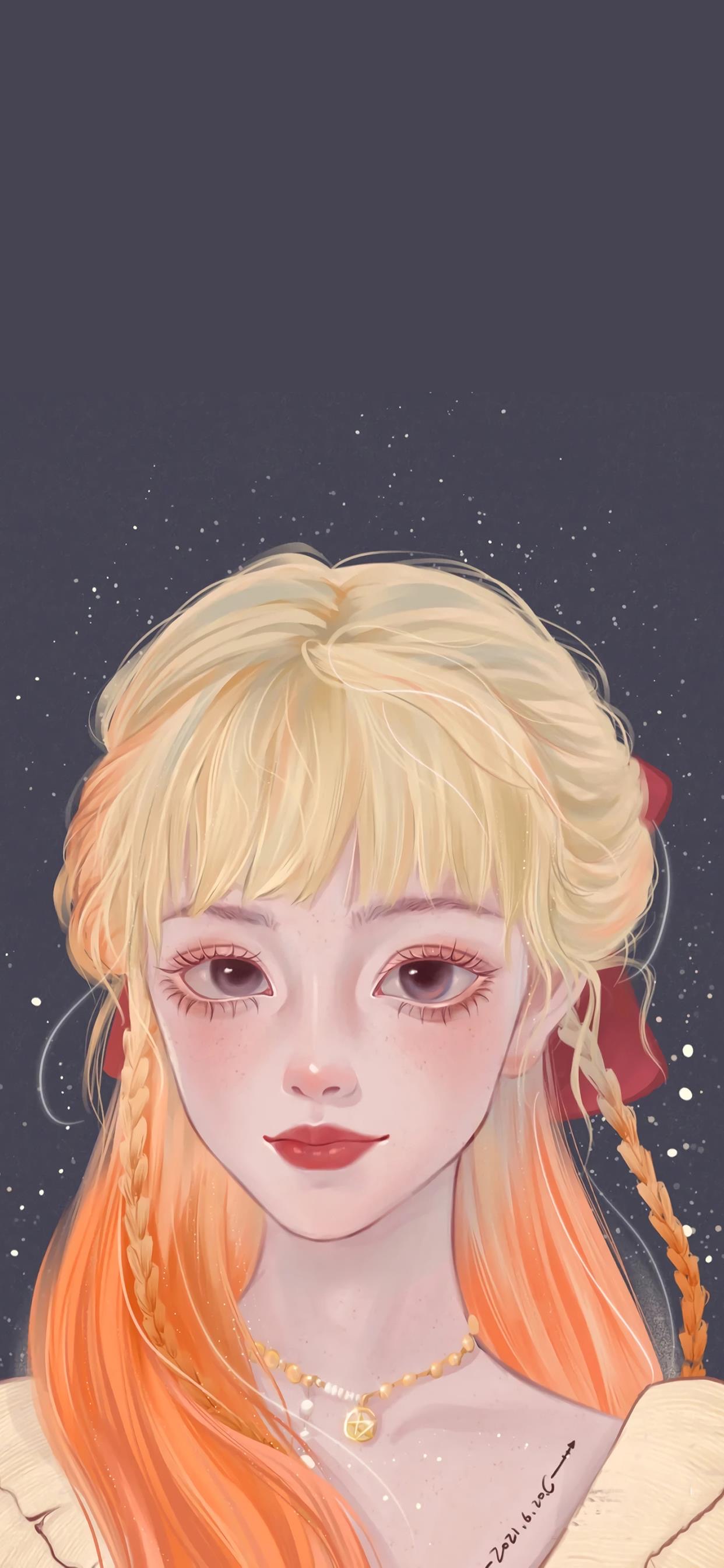 好看的女生壁纸插画图,插画小清新女生壁纸