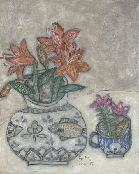 韩国女艺术家：卓秀英，画出来的雅致花草