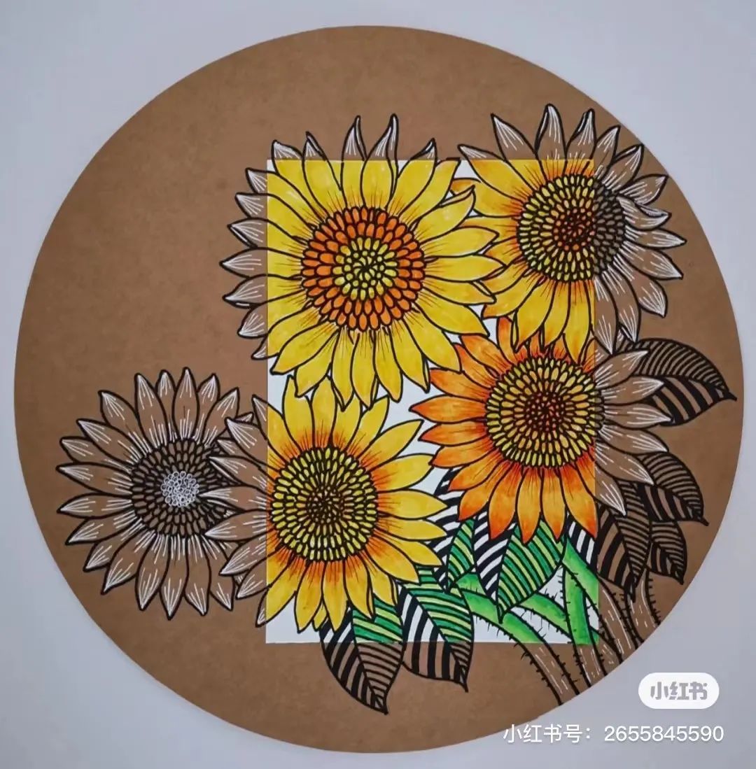 线描绘画大师绘画图片,国外线描花卉素材图片