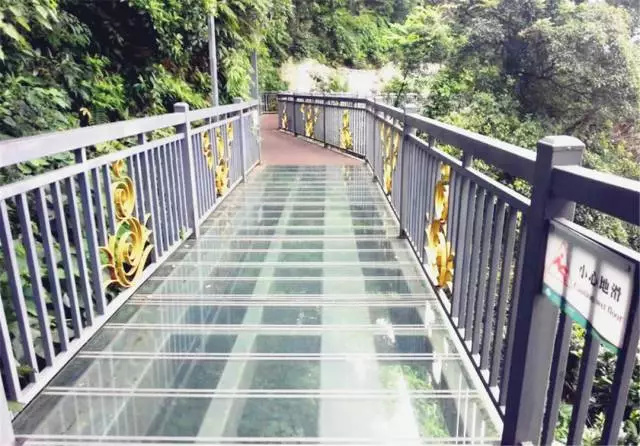 深圳五指耙公园玻璃桥,超级刺激玻璃桥第一视角
