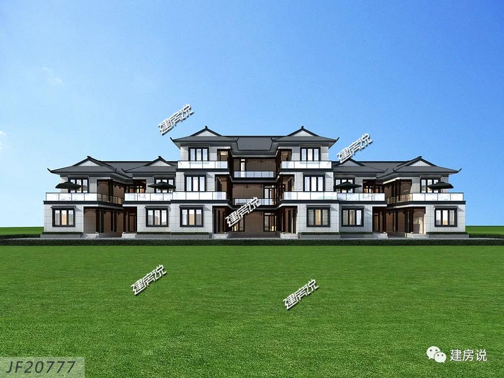 三层办公楼外观设计高端大气,二层中式风格办公楼