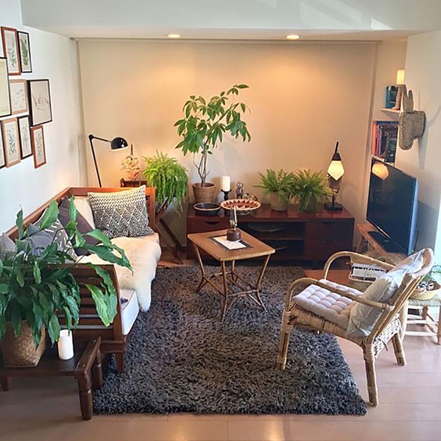 主妇家居的布置,小户型客厅适合台灯落地灯装法