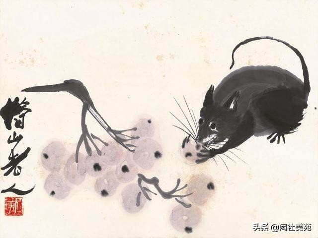 灯火乍息初入更饥鼠出穴啾啾鸣------白石老人笔下的“鼠趣”