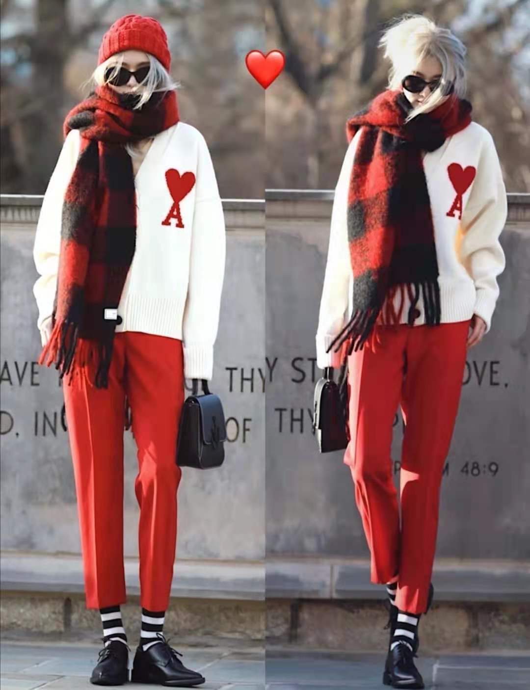 红色民族风上衣搭配什么裤子,咖啡色裤子配红色上衣好看吗