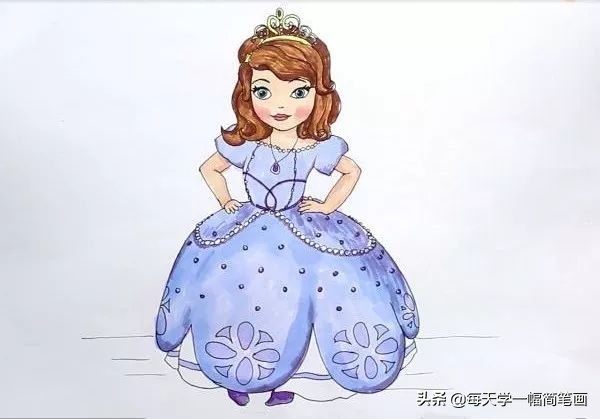 小公主苏菲亚头顶上的皇冠简笔画,小公主苏菲亚变成美人鱼的简笔画
