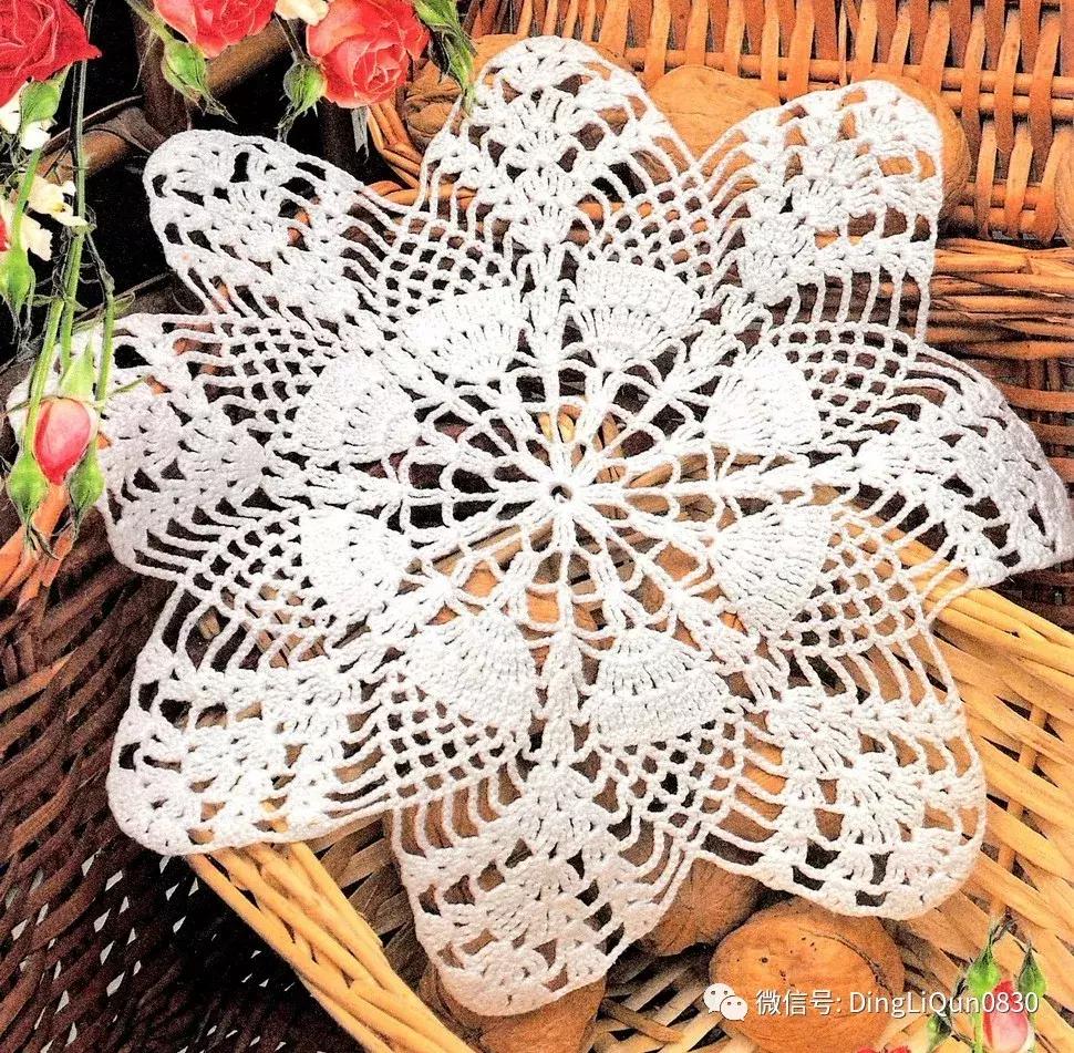 编织人生手工毯子编织教程,圆形垫子镂空钩针编织图解