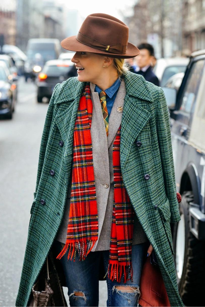 多种系法围巾女款配大衣,搭配大衣超美的一款围巾系法