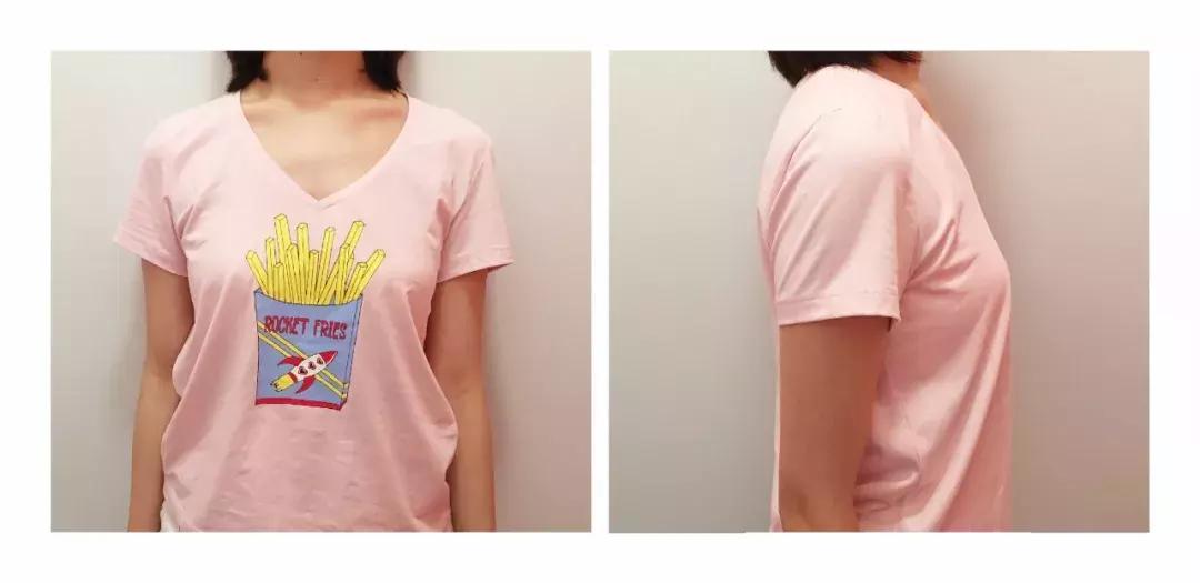 大小胸穿t恤对比,同款衣服平胸和胸大的对比