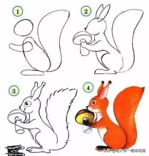 儿童海底动物简笔画大全简单,从海面到海底的简笔画