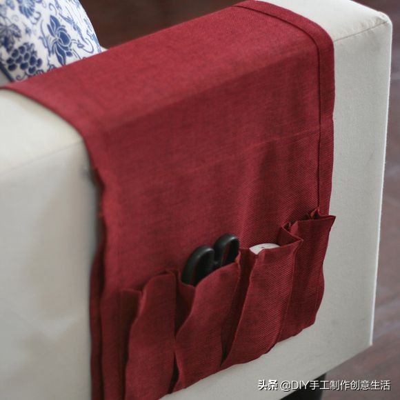 布艺挂兜墙挂式收纳袋欧式,布艺棉麻防水三层挂式收纳袋