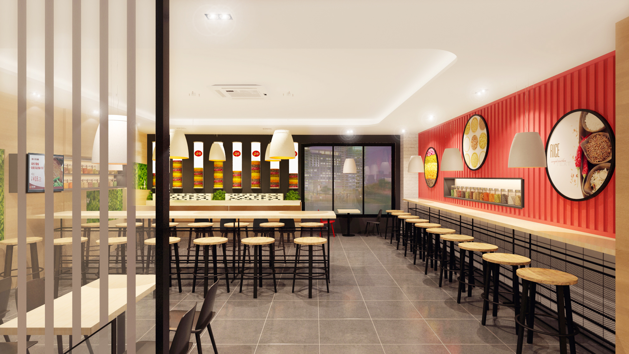 开中式快餐店市场大出餐快易操作,港谷快餐连锁店经营模式