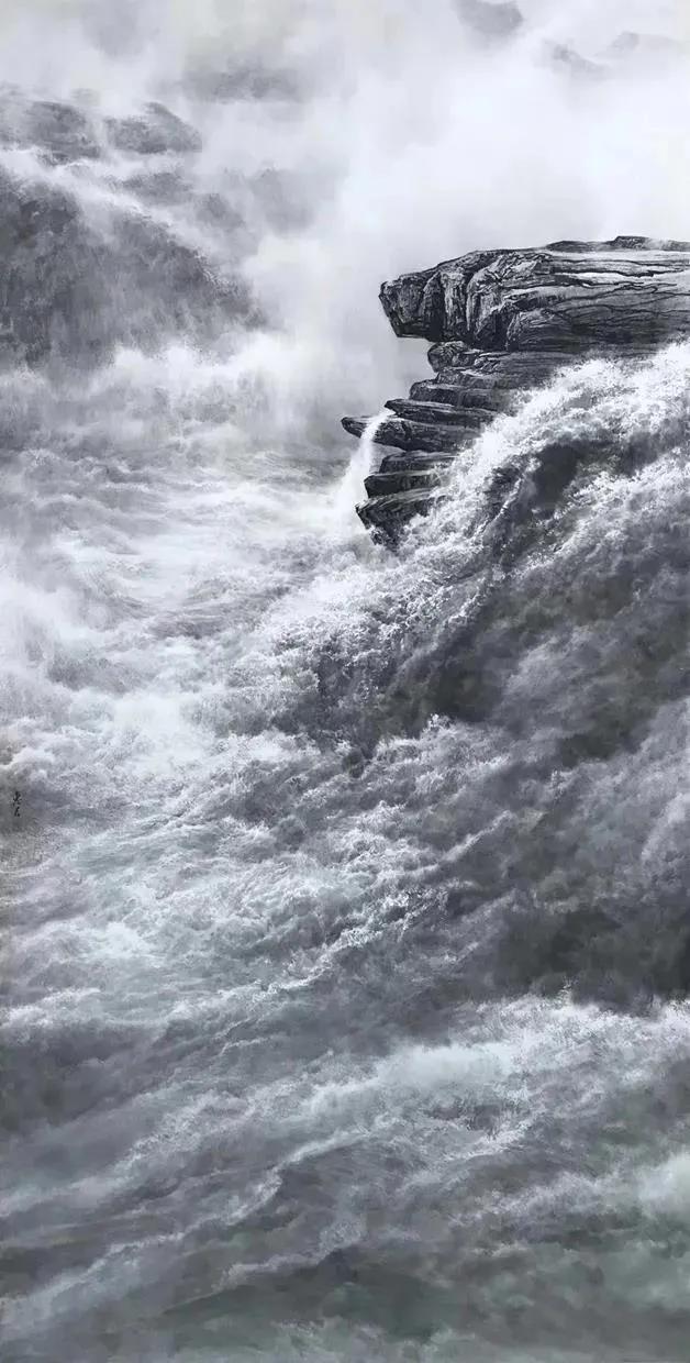 画黄河壶口瀑布的画家徐惠君,专访国画家徐惠君壶口瀑布画法