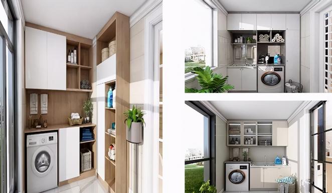 阳台洗衣机吊柜怎么做最实用,阳台洗衣机吊柜不做后期做可以吗