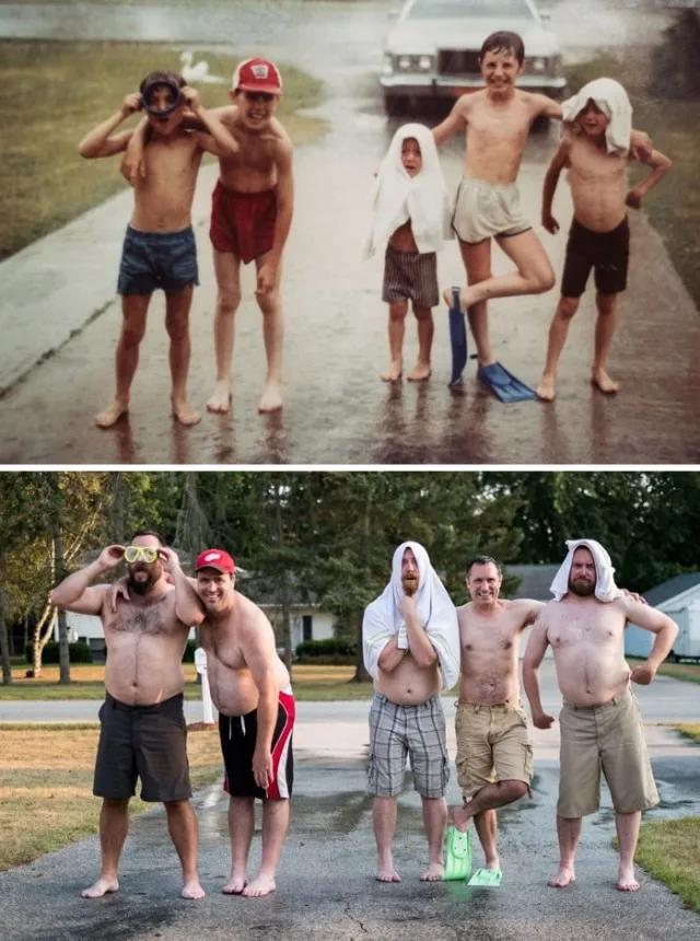 前20年和后20年对比照,十年前和现在的对比照