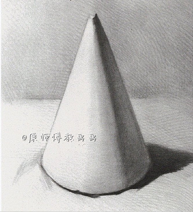 素描圆锥体的比例是多少,素描几何体初学者素材