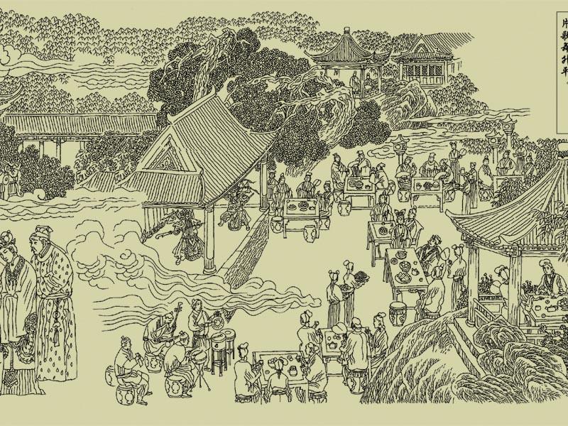 红楼梦人物工笔画白描,红楼梦工笔白描高清图