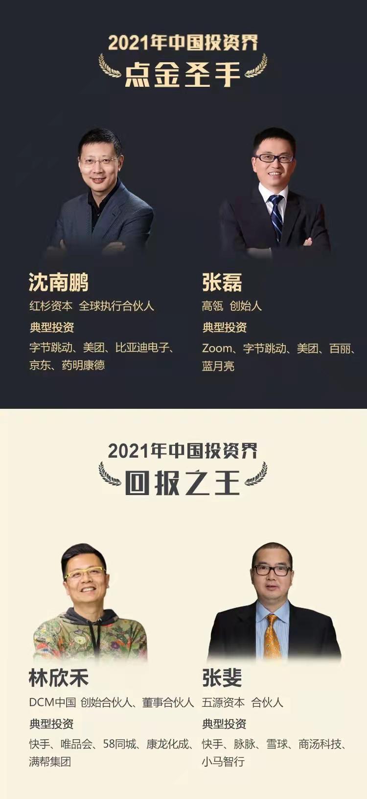 2020投资界top100投资人榜单发布,2020年度十大投资人排行榜