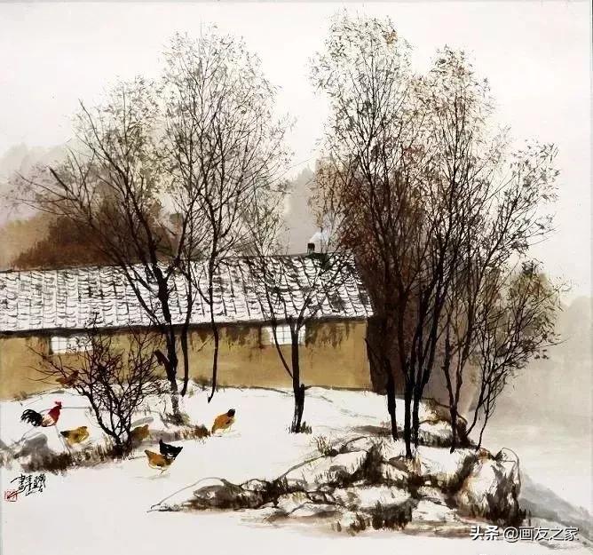 江南梦里水乡主题国画,田园生活国画