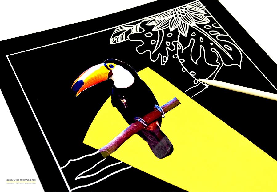 儿童画科学幻想画作画步骤与方法,儿童画教程森林探秘