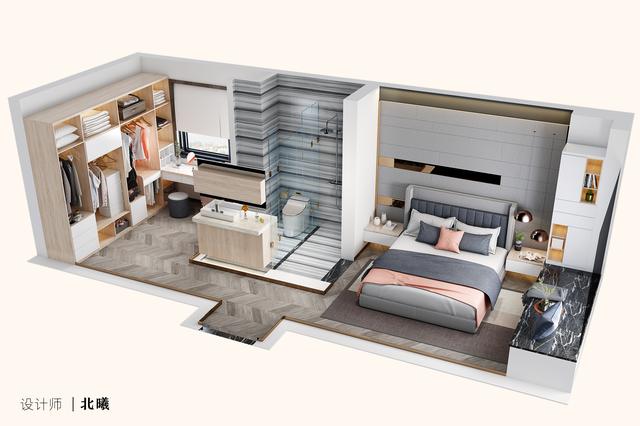 118平三室两厅主卧衣帽间,110平方三室一厅带衣帽间