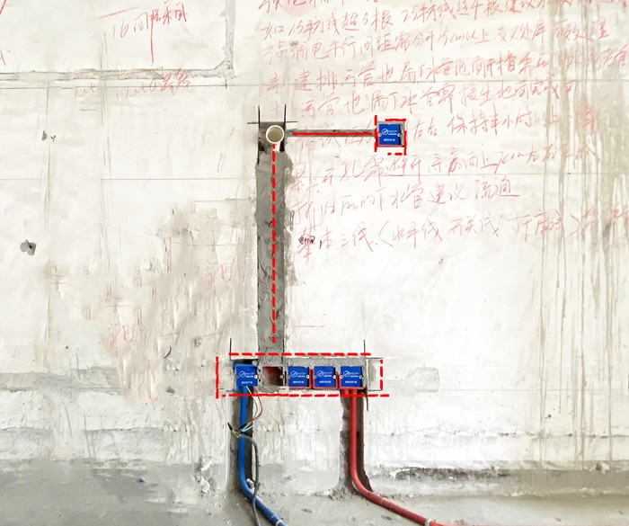 水电效果图怎么制作,客厅电视背景墙水电布线