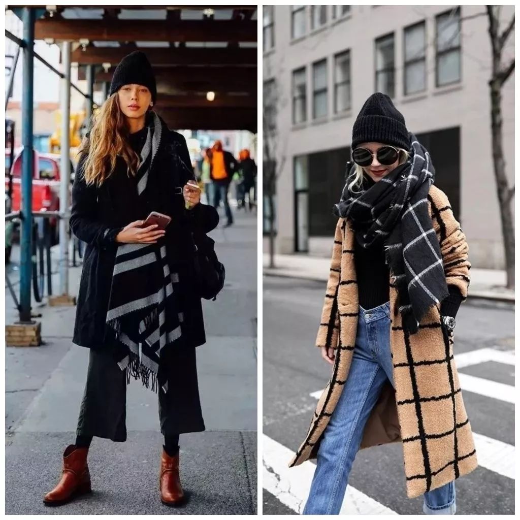 围巾怎样系秒变内搭,围巾自己织的怎么系