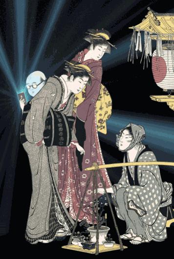 设计稿作品动态展示,浮世绘设计图素材