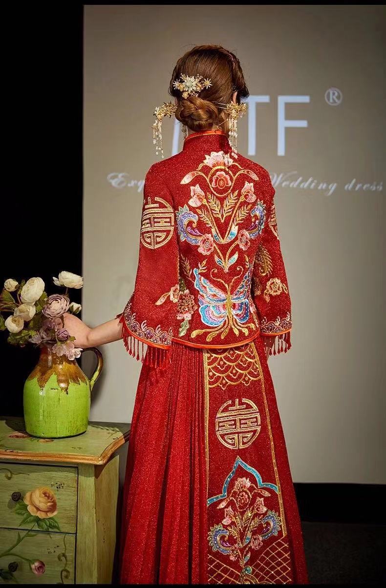 最适合穿中式嫁衣,新款秀禾服新娘礼服中式嫁衣