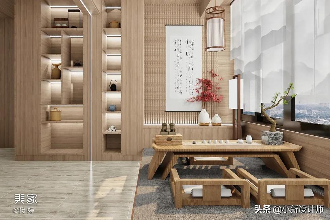 12平榻榻米房间设计带飘窗,小阳台做榻榻米书房装修设计