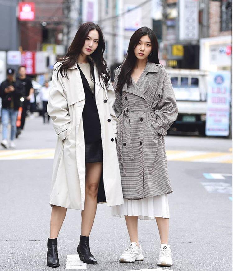 韩国街拍闺蜜装,韩国时尚秀穿搭
