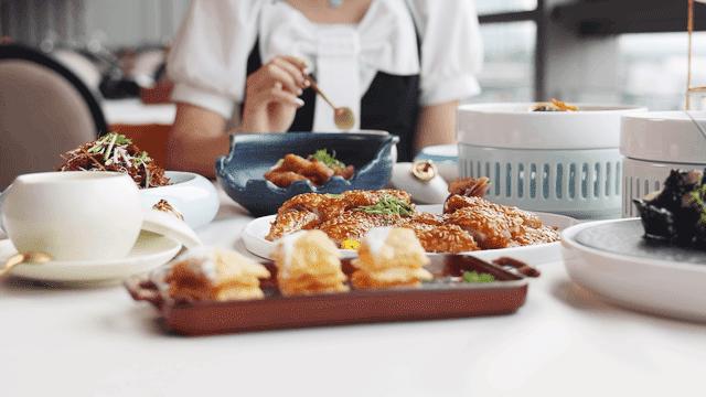 塔下江景酒家全景图,广州塔附近早茶看江景