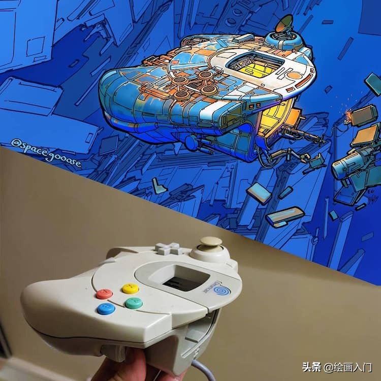 科技绘画太空飞船创意说明,7-12岁儿童创意绘画飞船