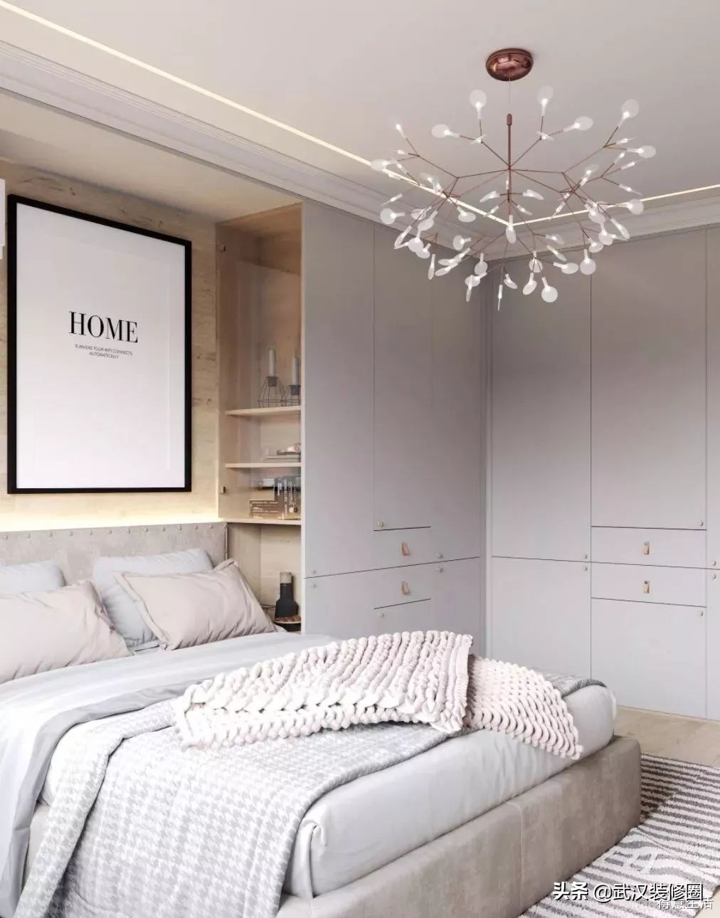 卧室太小放不下床,卧室太小床头柜效果图