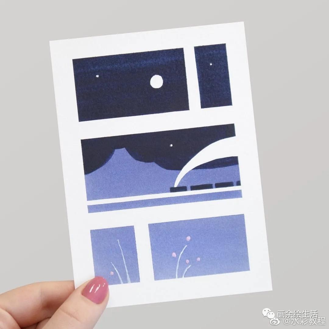 淡雅风风景水彩,水彩风景配色技巧