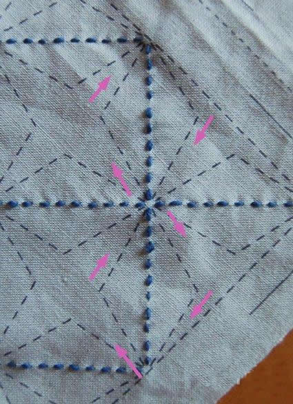 刺子绣拼接入门针法教程,sashiko刺子绣