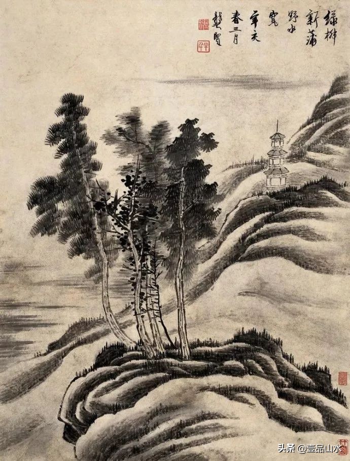 最真实的国画山水画,当代国画山水中的点景人物
