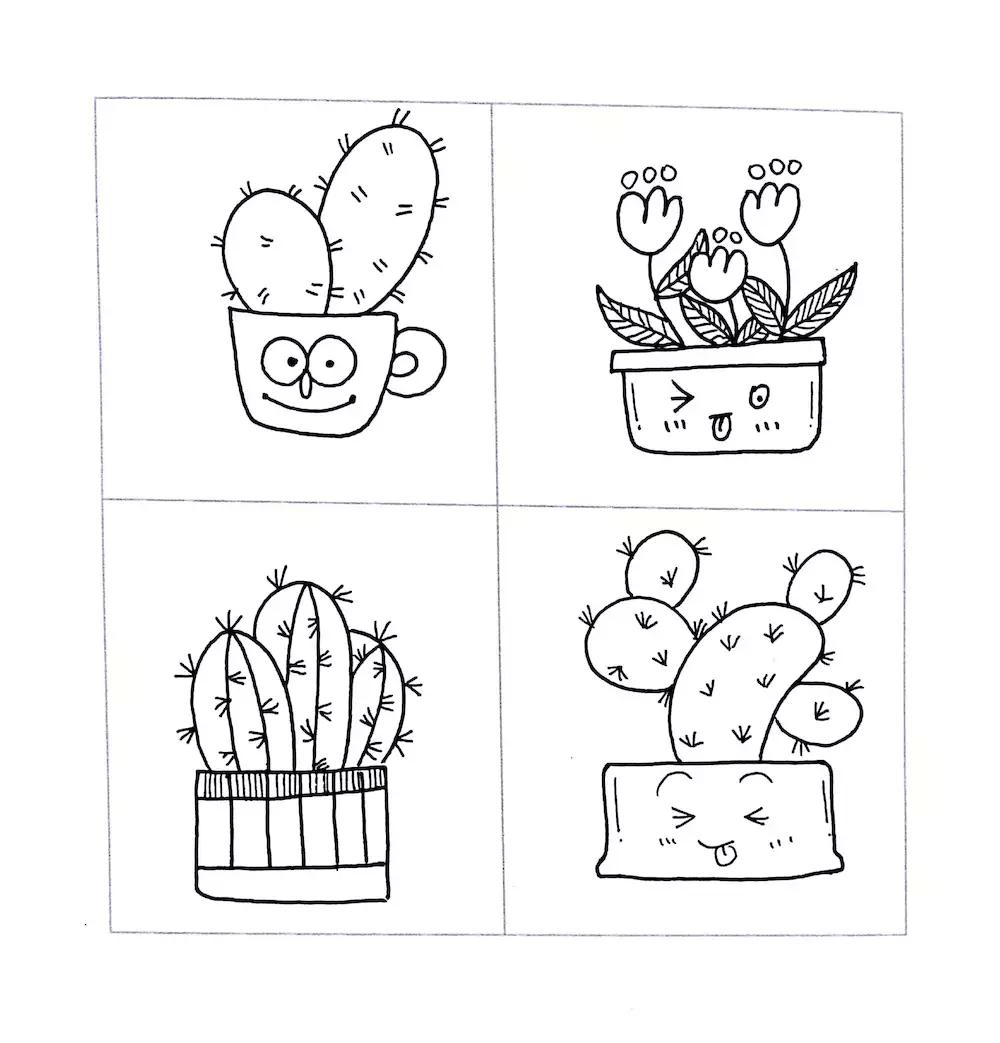 简笔画植物手抄报,手抄报植物简笔画