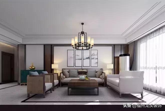 中式客厅大气,红木新中式客厅大气