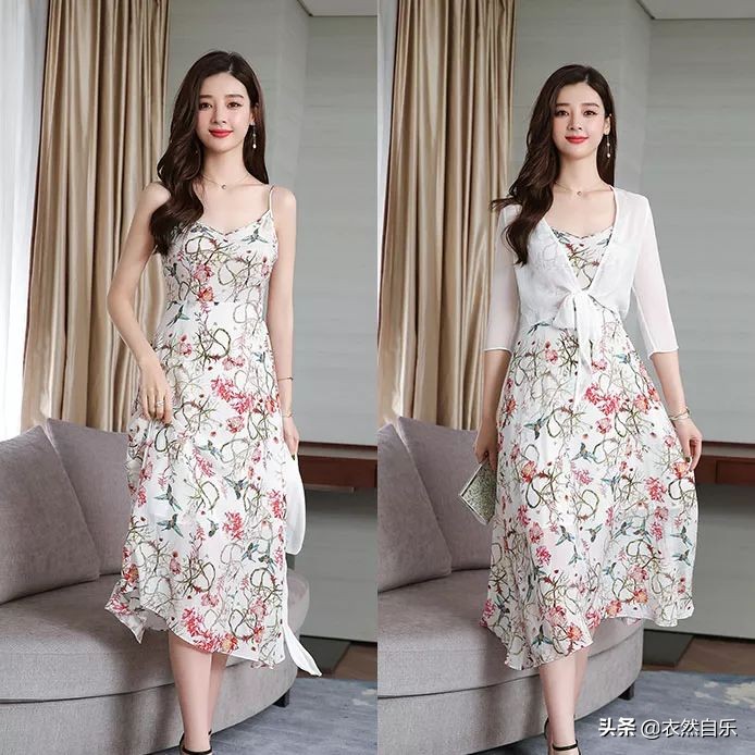 雪纺连衣裙时尚减龄穿上超迷人,长款雪纺连衣裙气质高级感轻奢