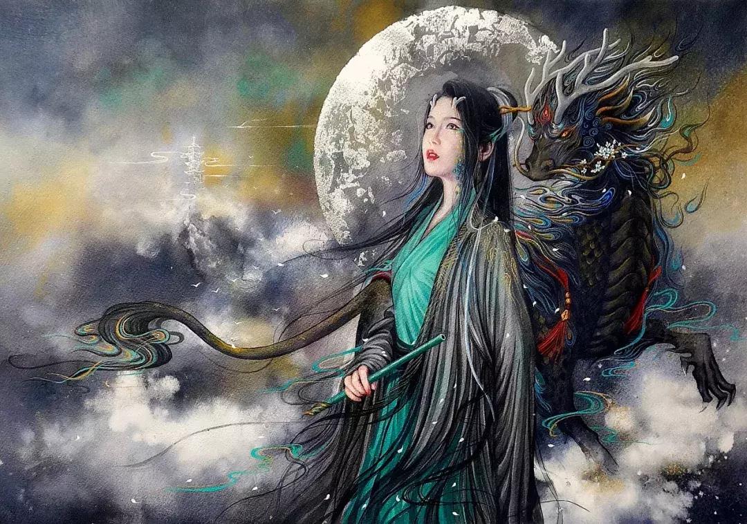 古风绘画线描,100张绝美古风女线描手绘