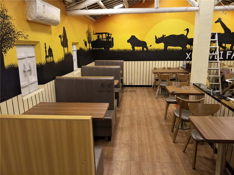 卡座沙发餐厅桌椅,餐厅沙发卡座桌椅组合尺寸