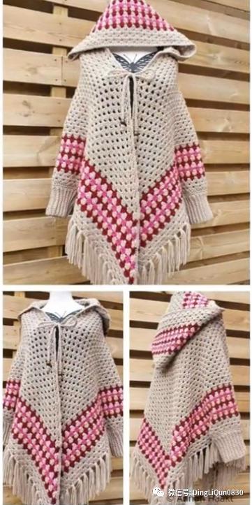斗篷披肩钩花图样,针织披肩花样图片大全