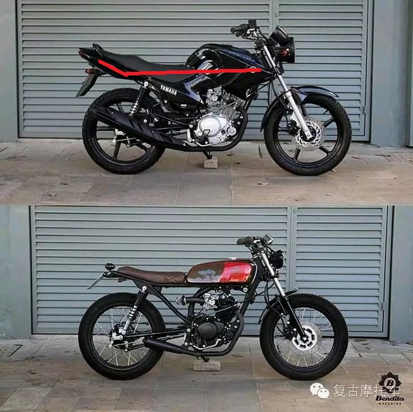 雅马哈ybr125改装复古摩托车,天剑150z复古改装