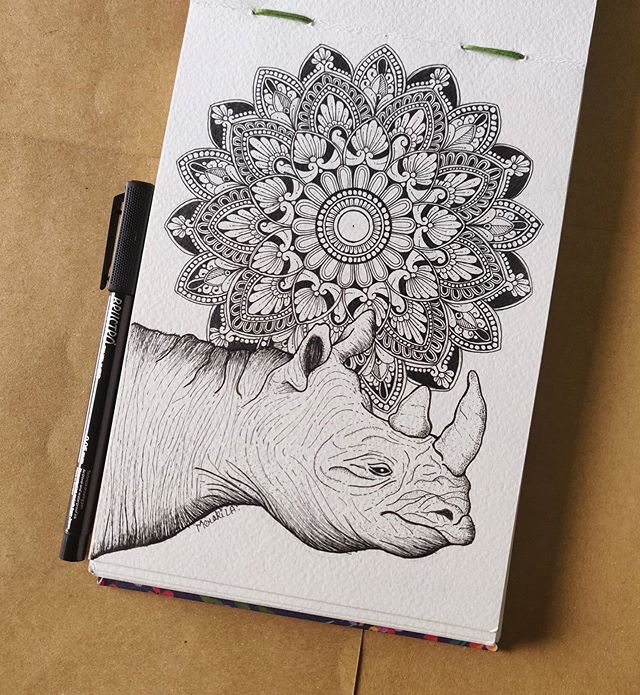 抽象曼陀罗艺术与可爱动物的创意结合:繁复精美,附绘画基础图案