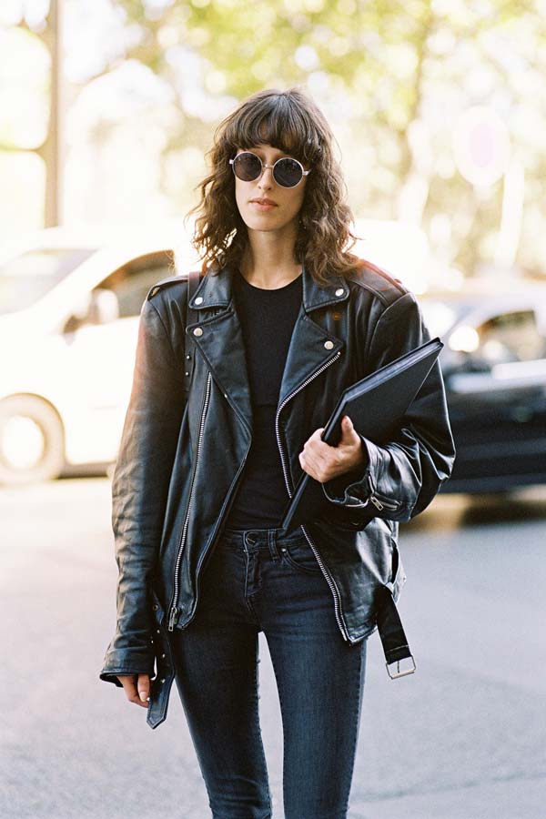 长款皮衣夹克搭配,粉色夹克皮衣怎么搭出高级感