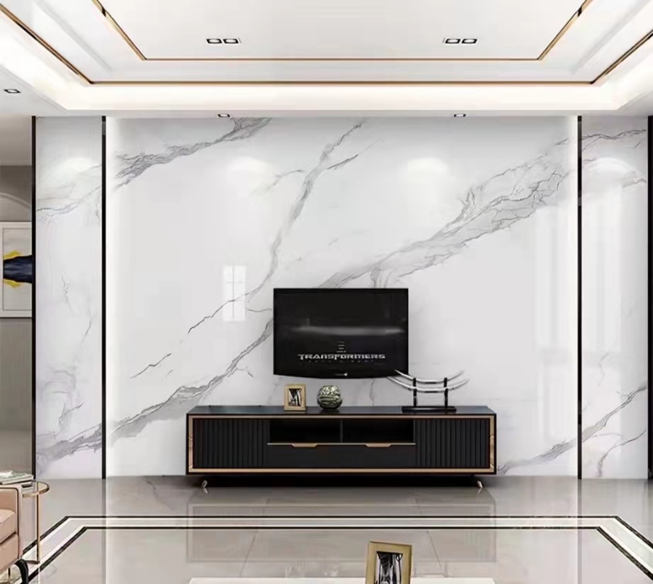 新中式风格瓷砖石材艺术背景墙,大理石瓷砖背景墙效果图